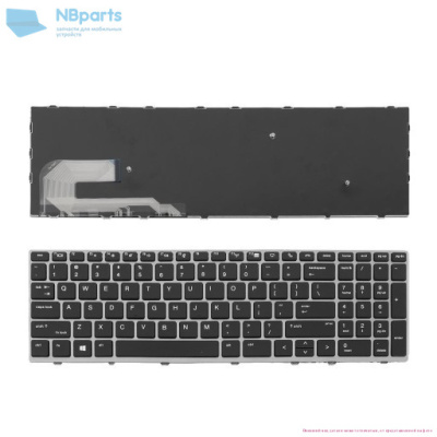 Клавиатура для ноутбука HP EliteBook 850 G5 755 G5, чёрная, с серой рамкой, RU