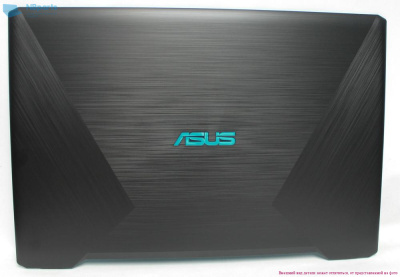 Крышка матрицы Asus F570 FX570 X570 черная, с бирюзовым логотипом, без рамки