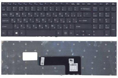 Клавиатура для ноутбука Sony SVF15, чёрная, с подсветкой, RU