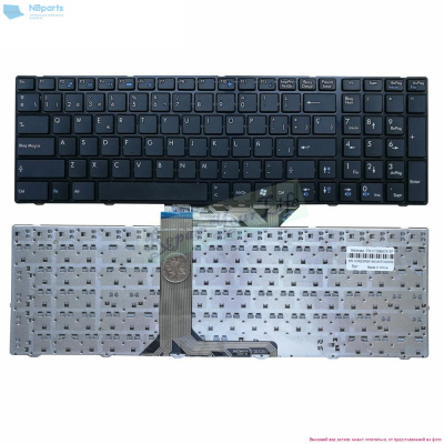 Клавиатура для ноутбука MSI GE60, GE70, чёрная, без ушей, с рамкой, RU