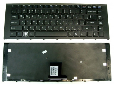 Клавиатура для ноутбука Sony VPC-EA, чёрная, с рамкой, RU
