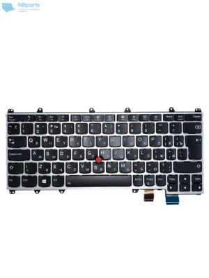 Клавиатура для ноутбука Lenovo ThinkPad X380, чёрная, с серебряной рамкой, RU