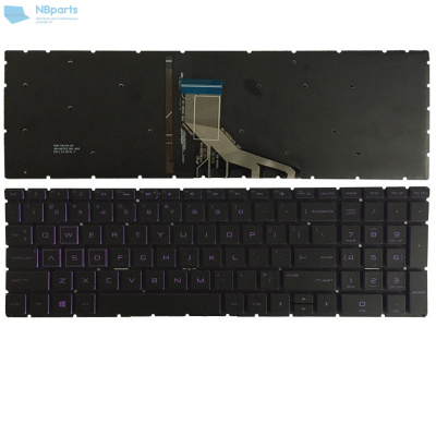 Клавиатура для ноутбука HP Pavilion Gaming 15-CX, черная, с подсветкой, белые буквы, RU