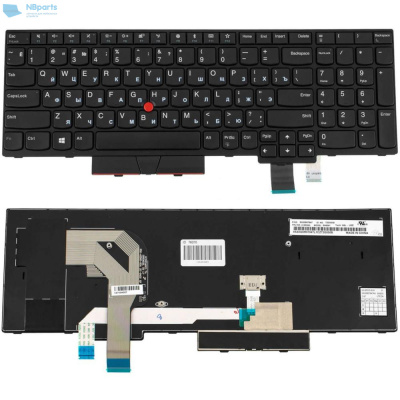 Клавиатура для ноутбука Lenovo ThinkPad T580, чёрная, с подсветкой, с рамкой, RU