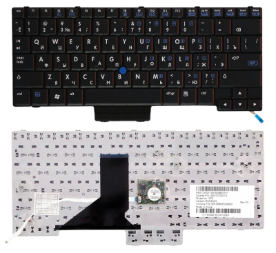 Клавиатура для ноутбука HP Compaq 2510, чёрная, Trackpoint, RU