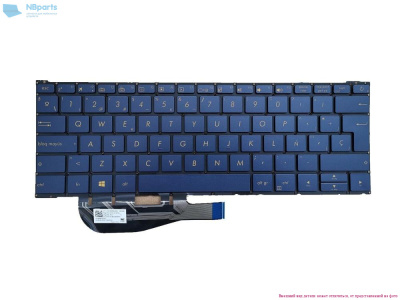 Клавиатура для ноутбука ASUS Zenbook 3 UX390 синяя, с подсветкой, RU