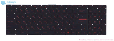 Клавиатура для ноутбука MSI GT72, GS60, чёрная, с красными символами, без ушей, RU