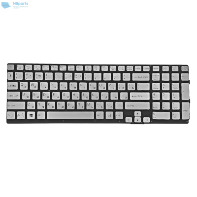 Клавиатура для ноутбука Sony VPC-SE, серебристая, с рамкой, RU