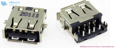Разъем USB 2.0 для ноутбука Asus K42, K52, HP, Lenovo, Samsung