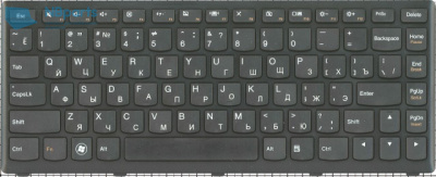 Клавиатура для ноутбука Lenovo IdeaPad S300, S400, чёрная, с рамкой, RU 