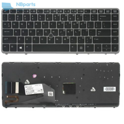 Клавиатура для ноутбука HP EliteBook 840 G1 850 G1, чёрная, с подсветкой, с рамкой, Trackpoint, RU