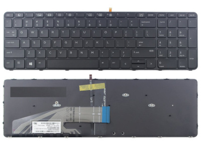 Клавиатура для ноутбука HP 450 G3 470 G3, чёрная, с подсветкой, с рамкой, RU