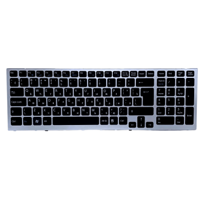 Клавиатура для ноутбука Sony VPC-F11, чёрная, с серой рамкой, RU