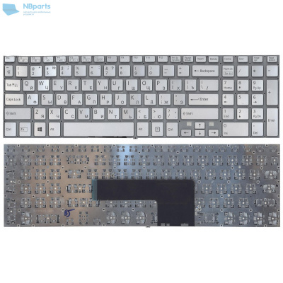 Клавиатура для ноутбука Sony SVF15A, серебристая, RU