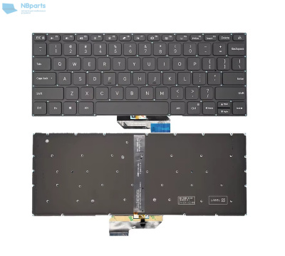 Клавиатура для ноутбука Xiaomi RedmiBook Pro 14 XMA2008, чёрная, с подсветкой, RU