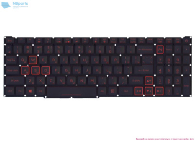 Клавиатура для ноутбука ACER Nitro 5 AN515-54 AN517-43, чёрная, с подсветкой, RU