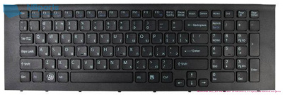Клавиатура для ноутбука Sony VPC-EC, чёрная, с рамкой, RU