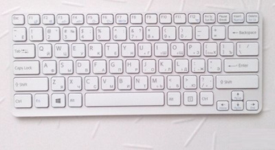 Клавиатура для ноутбука Sony SVE14, белая, с рамкой, RU