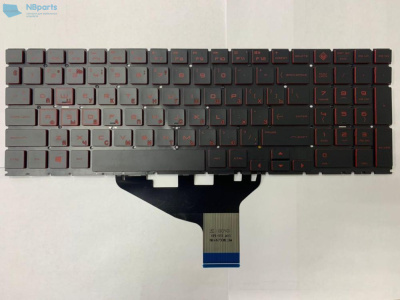 Клавиатура для ноутбука HP Pavilion Gaming 15-DK, чёрная, с подсветкой, с красными буквами, RU