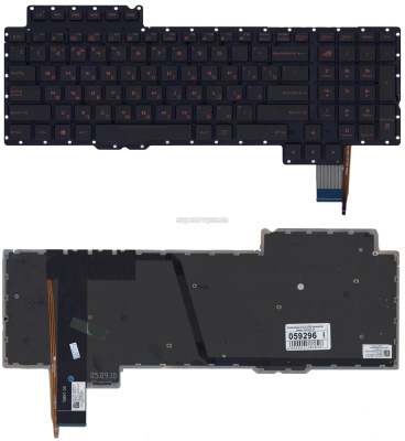 Клавиатура для ноутбука ASUS ROG G752, чёрная, с подсветкой, RU