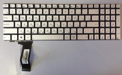 Клавиатура для ноутбука ASUS N56 N76 N550 N750, серебро, маленький Enter, RU