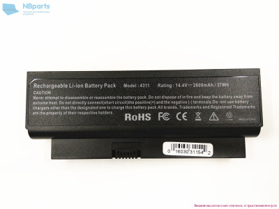 Аккумулятор (батарея) для ноутбука HP Probook 4210s 4310s 14.4V 2600mAh OEM
