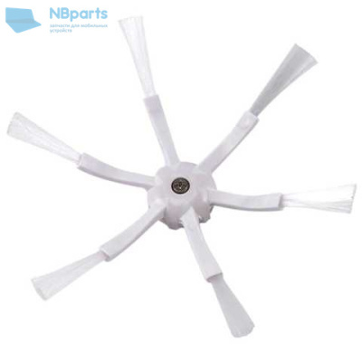 Боковая щетка для робот-пылесоса Xiaomi, Roborock, 6-ть лопастей, белая, 2 шт.