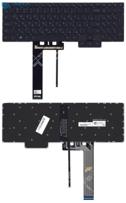 Клавиатура для ноутбука Lenovo IdeaPad Gaming 3-15ARH05, чёрная, с синей подсветкой, RU