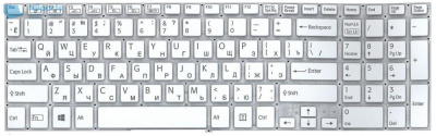 Клавиатура для ноутбука Sony SVF15, белая, с подсветкой, RU