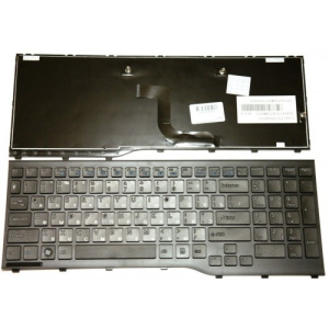 Клавиатура для ноутбука Fujitsu LifeBook AH552, чёрная, маленький Enter, с рамкой, RU